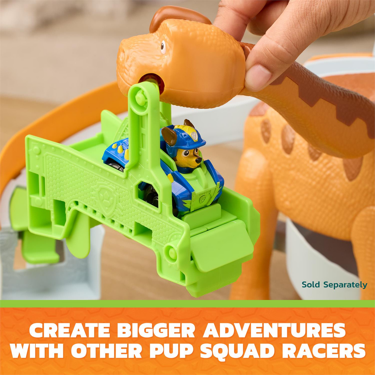 Paw Patrol: The Dino Movie, Lift & Race Dino Playset With 10-Inch Brachiosaurus