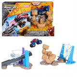 Monster Jam Spiderman Sandman City Battle Playset