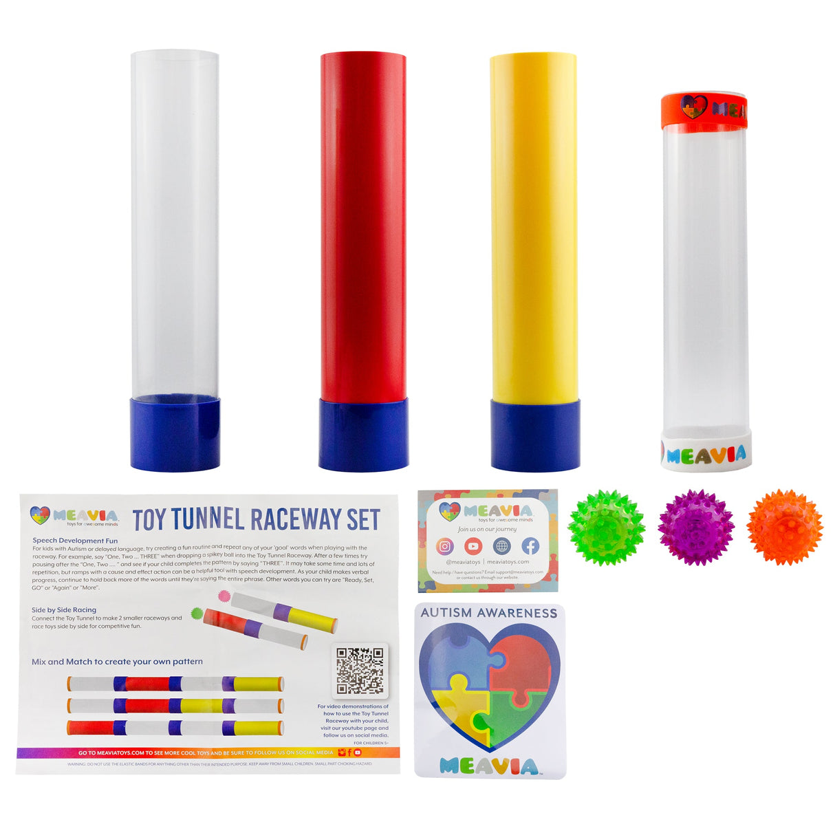 Toy Tunnel Raceway with Spikey Balls