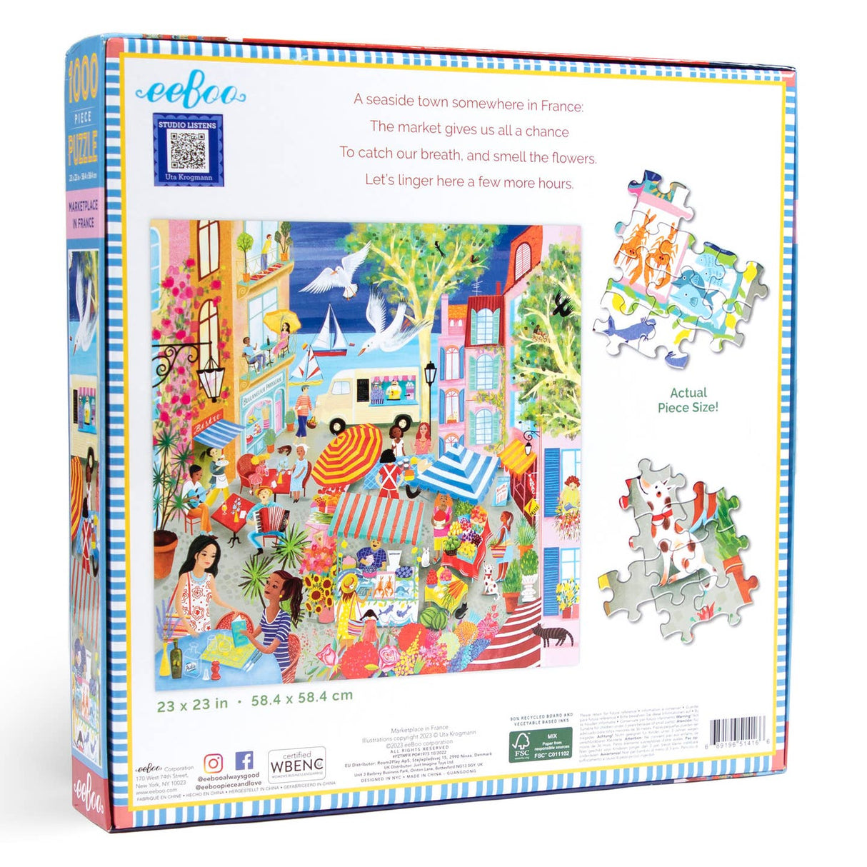 Marketplace in France 1000 Piece Puzzle
