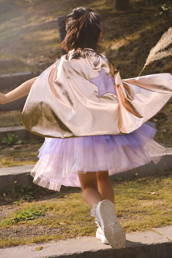 Super Duper Tutu, Cape & Mask Lilac/Rose Gold - Size 4/6