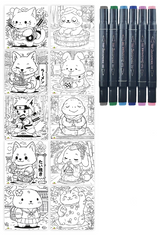 Artissimo -S Layout and Markers Kawaii Animals - 10y+