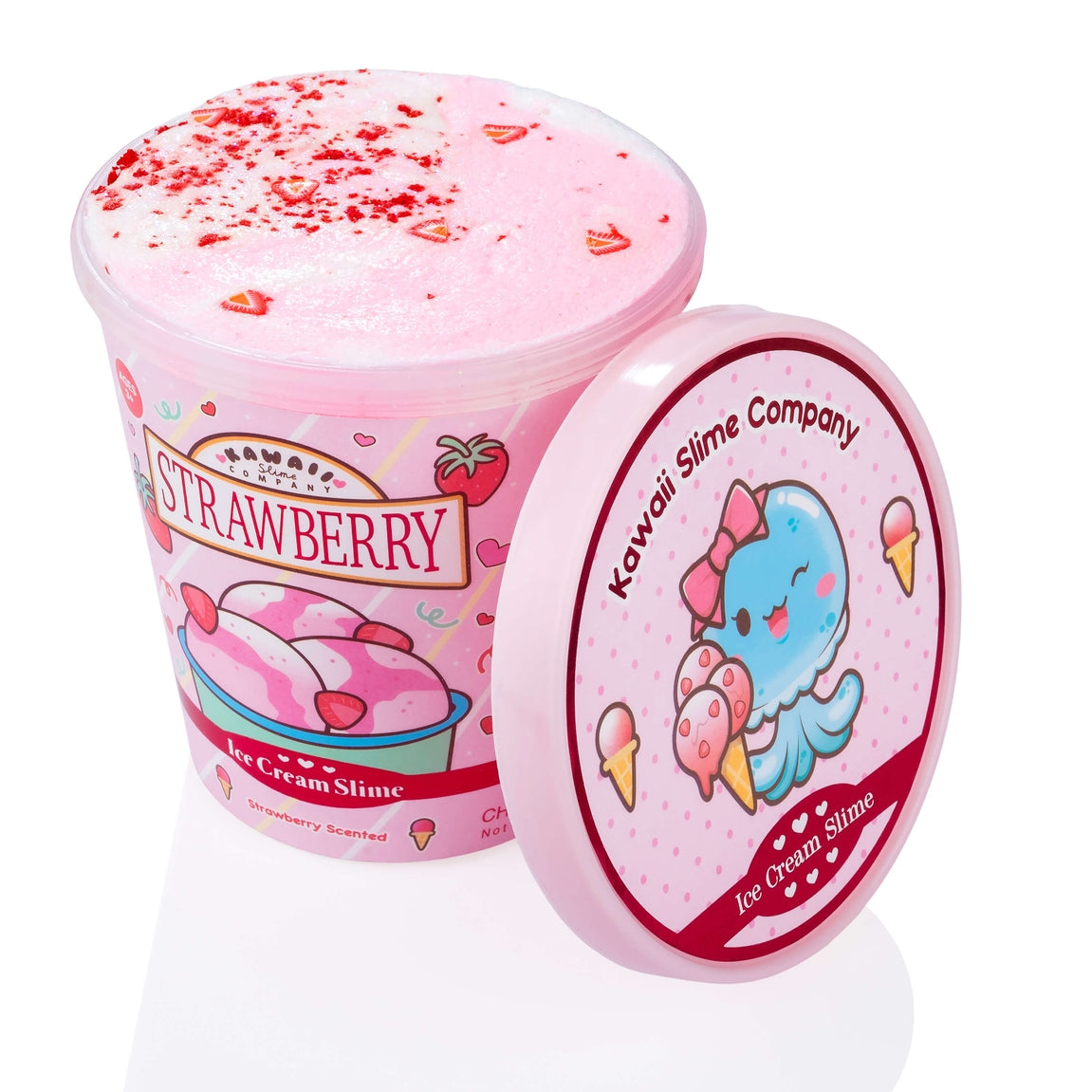 Strawberry Scented Ice Cream Pint Kawaii Slime