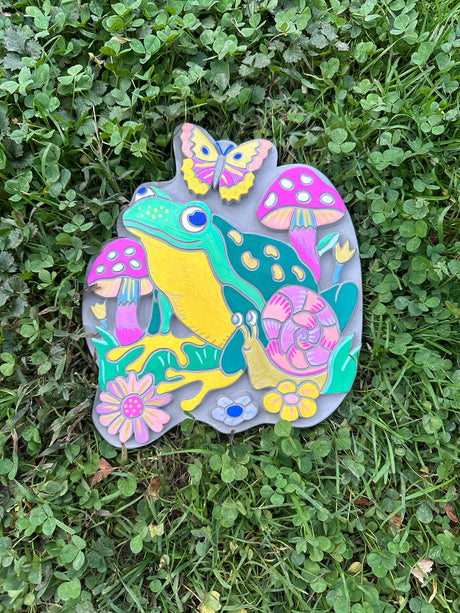 iHeartArt Marker By Numbers Garden Stone Frog & Mushroom