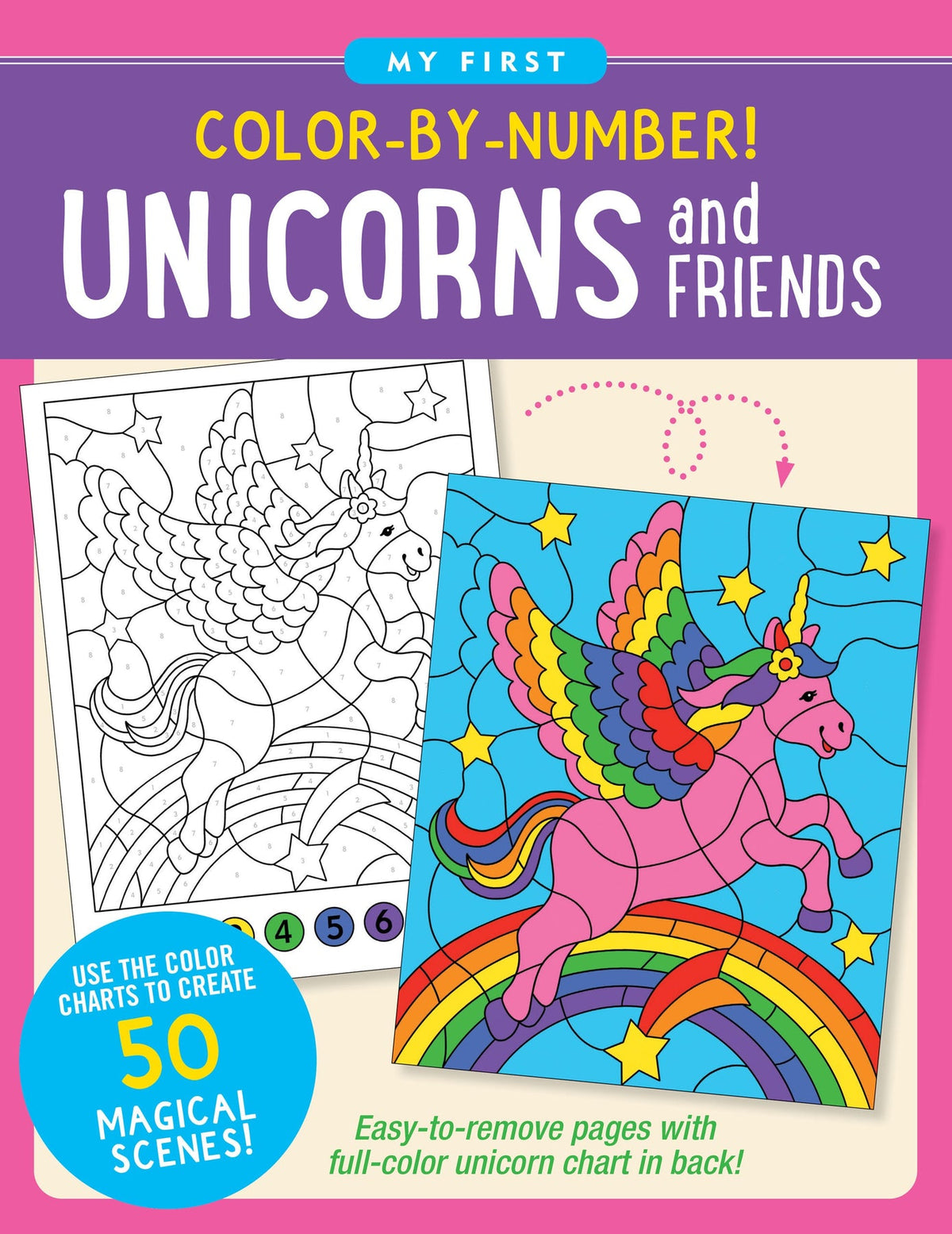 Color By Number Unicorns and Friends