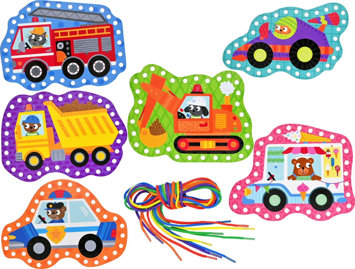Cars & Trucks Lacing Cards