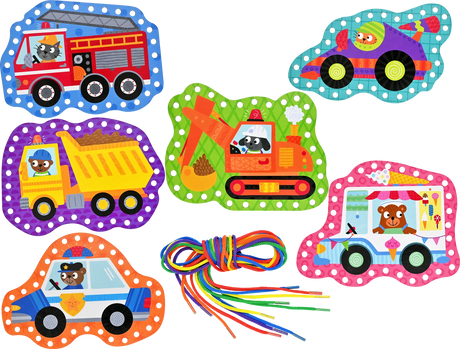 Cars & Trucks Lacing Cards
