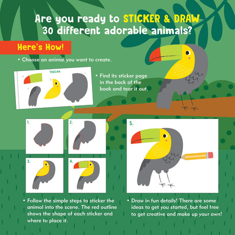 Draw-by-Sticker Book - Animals