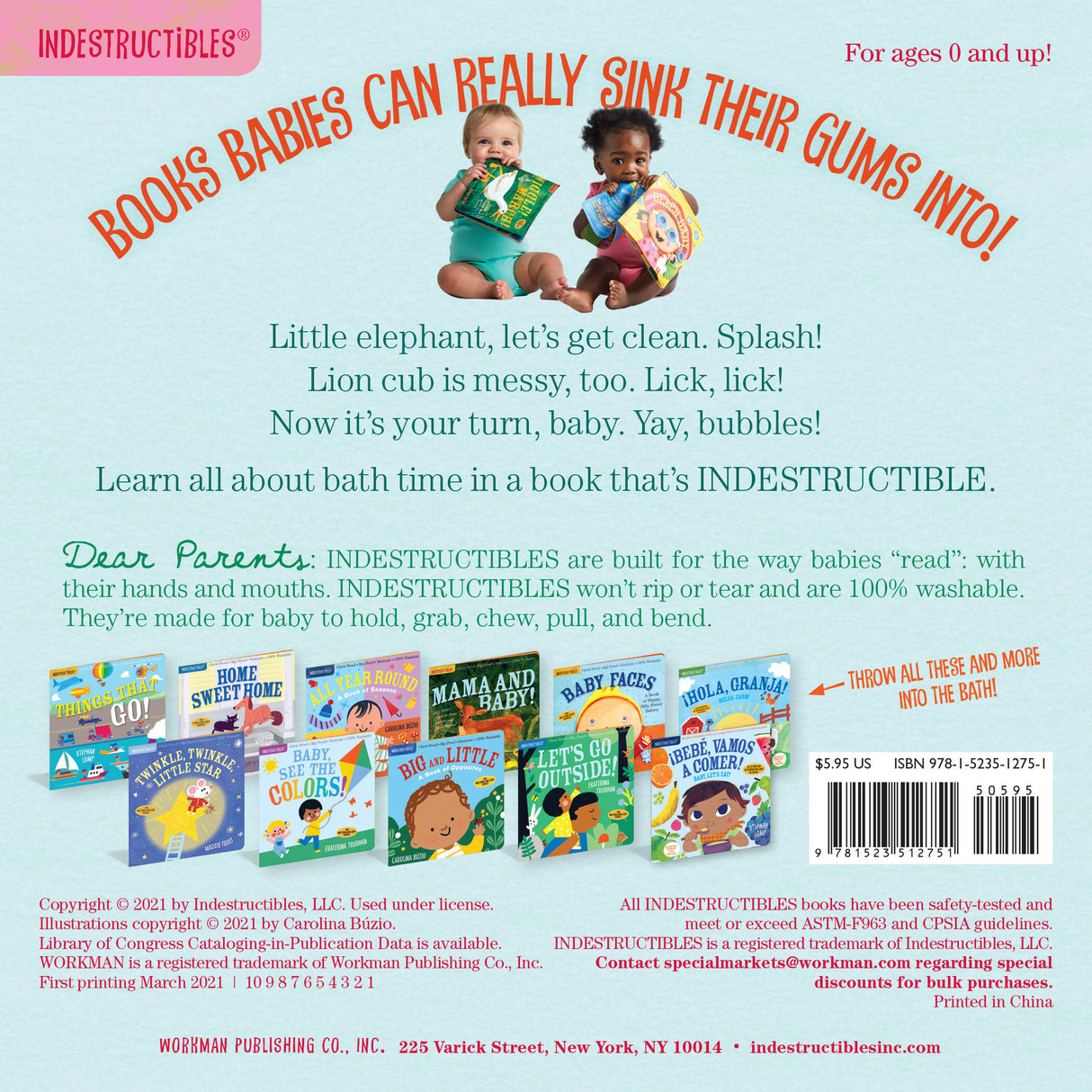 It's Bath Time! Indestructibles Book