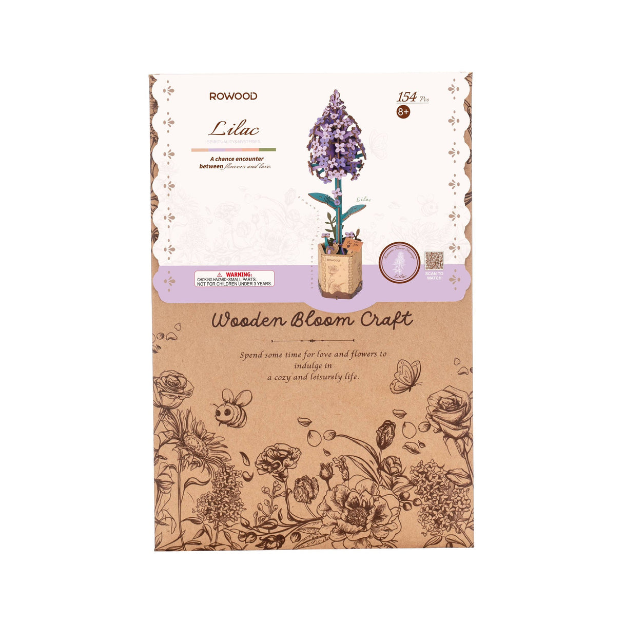Modern Wooden Puzzle: Lilac