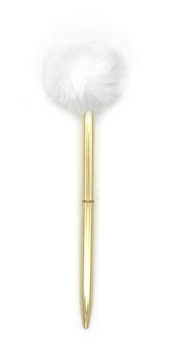 Plushest Pom Pom Pen White