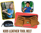 Kids Leather Tool Belt with Safety Goggles