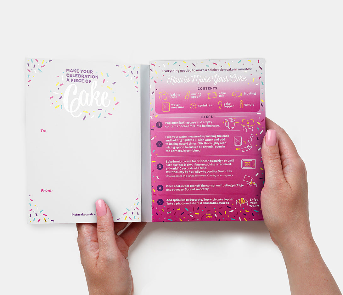 Happy B-Day Pink Cake Card - Chocolate