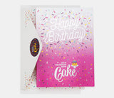 Happy B-Day Pink Cake Card - Chocolate
