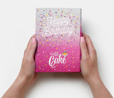 Happy B-Day Pink Cake Card - Chocolate