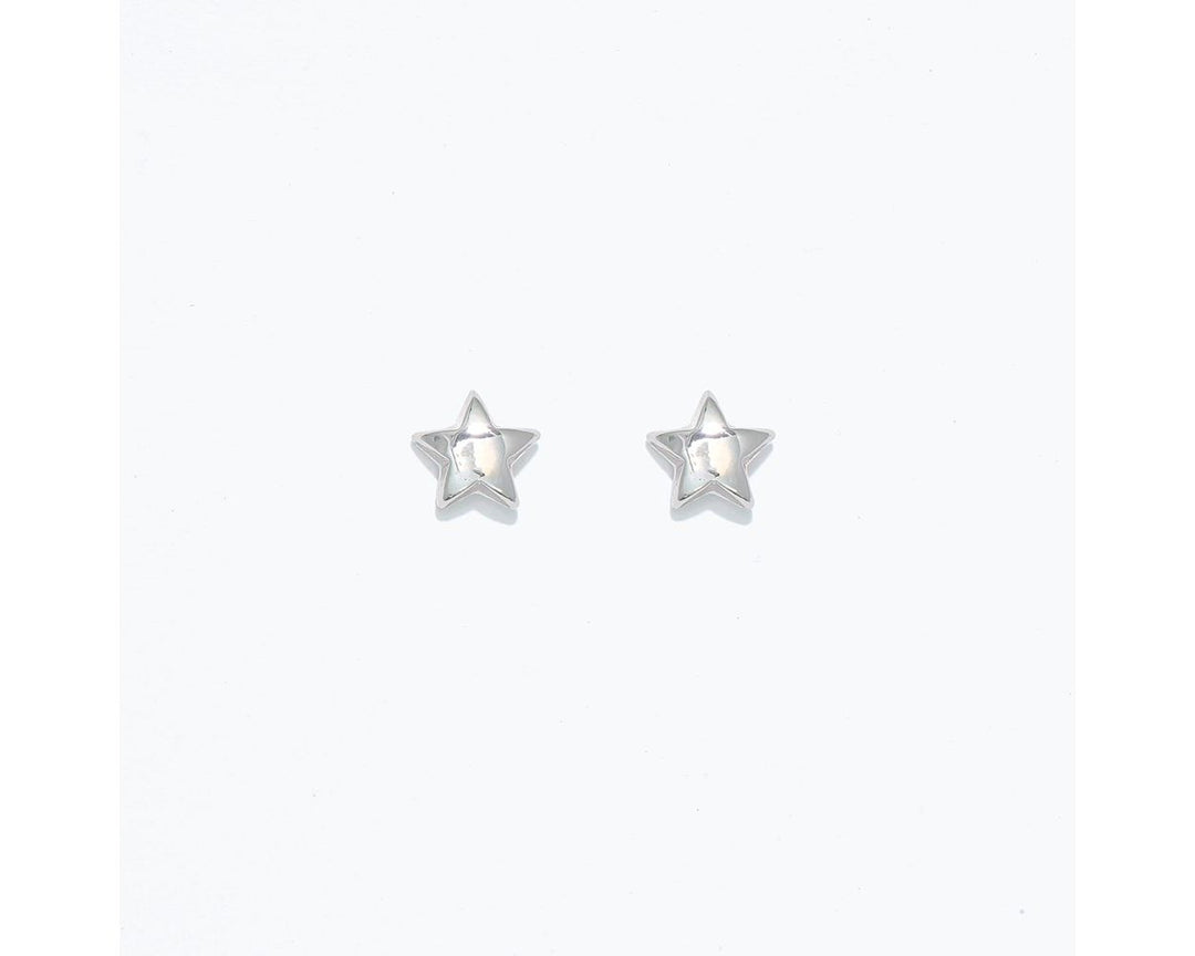 Bright Silver Stars Earrings