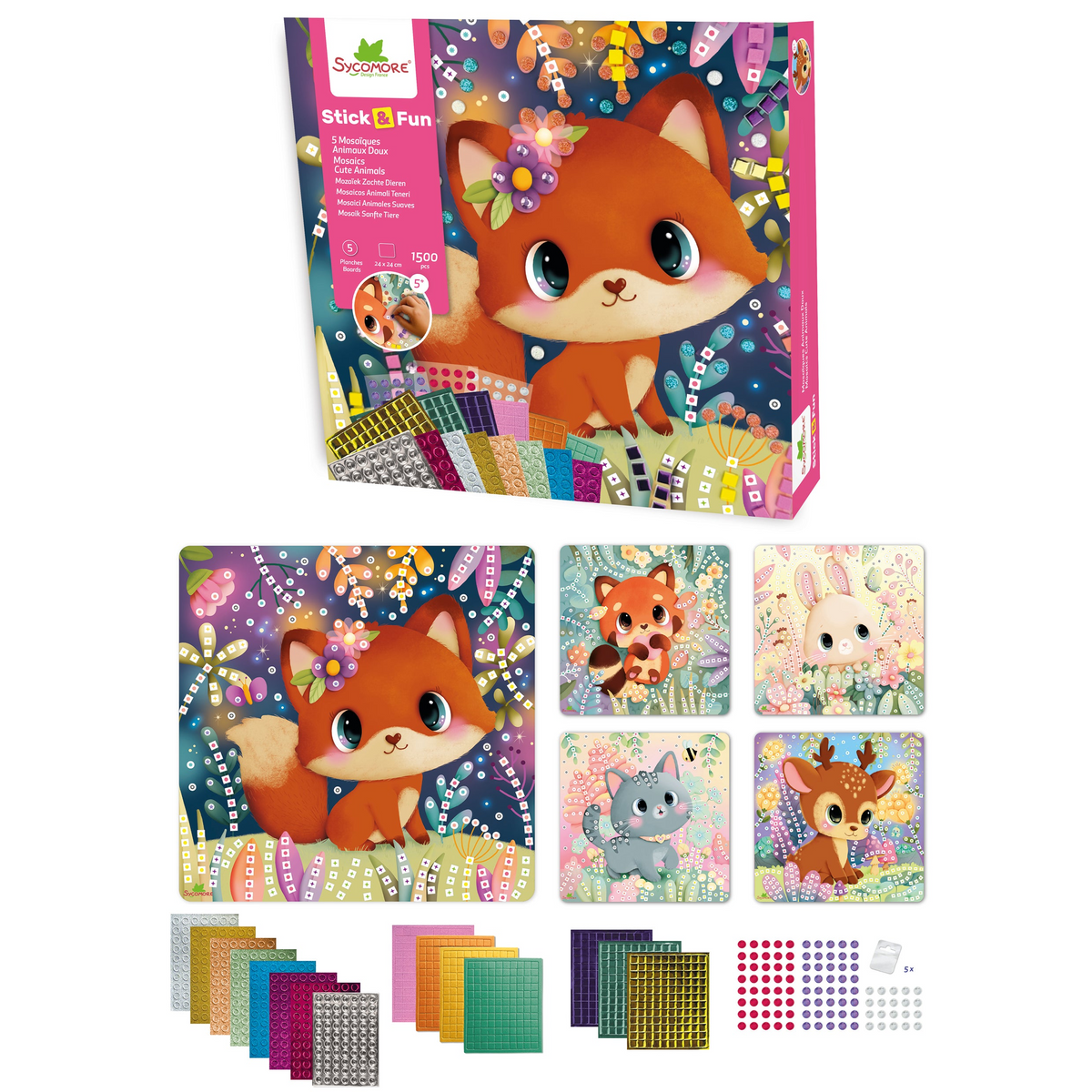 Stick'N Fun - L - Mosaics - Soft Animals - 5y+