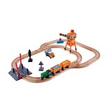 Hape E3732 Crossing & Crane Wooden Railway Set