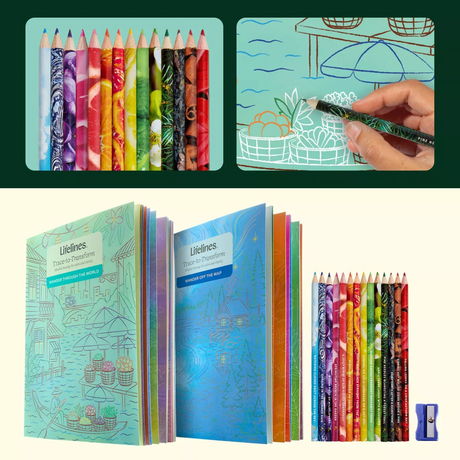 Lifelines Tracing Art Pads with Colored Pencils