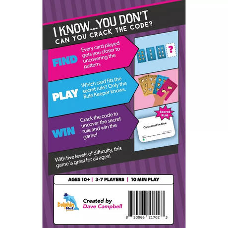 I Know...You Don't Card Game