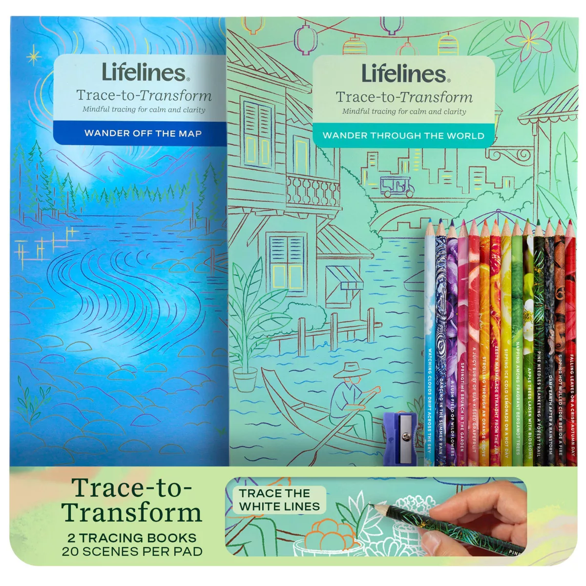 Lifelines Tracing Art Pads with Colored Pencils