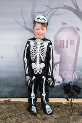 Glow in the Dark Skeleton Shirt Pants Mask Size 5-6