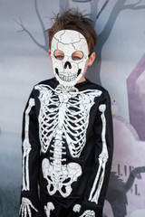 Glow in the Dark Skeleton Shirt, Pants & Mask 3/4