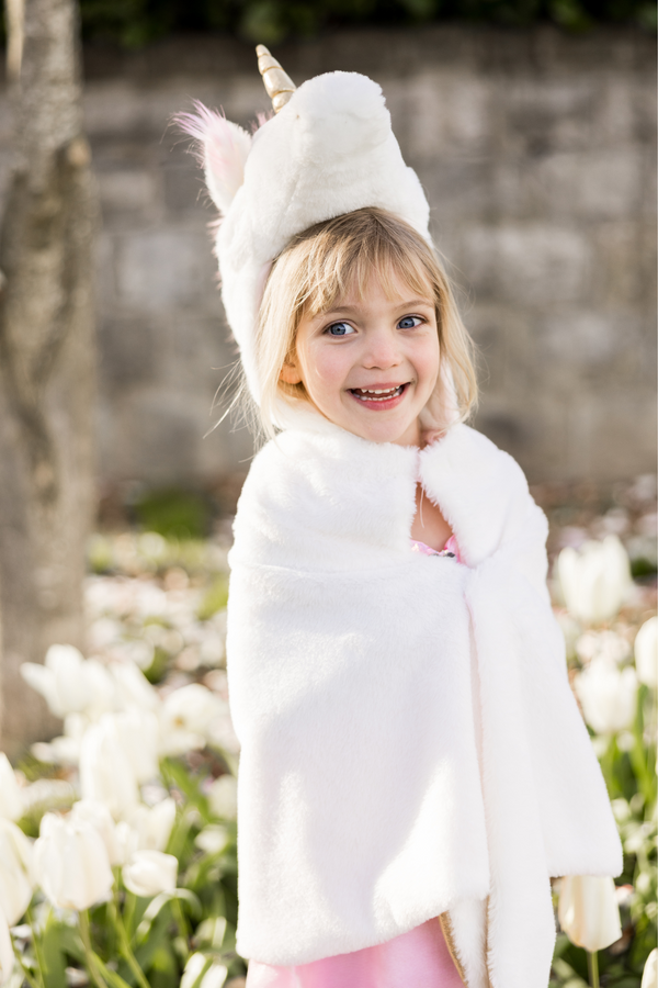 Unicorn Cuddle Cape, White 4-6