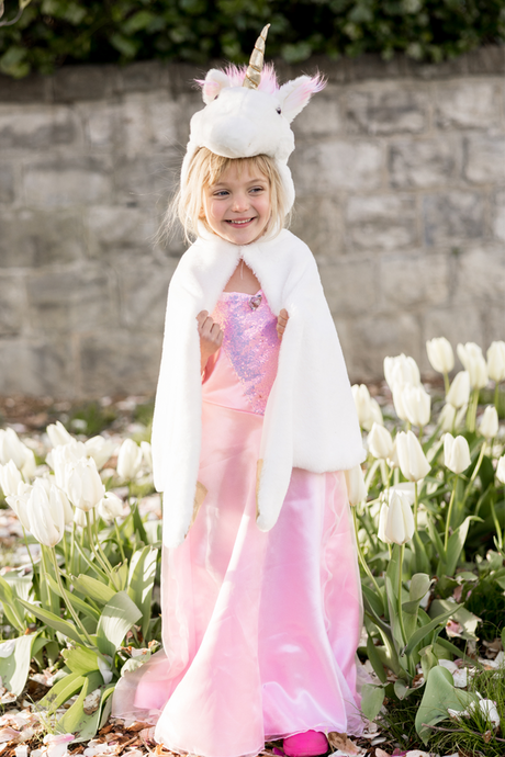 Unicorn Cuddle Cape, White 4-6