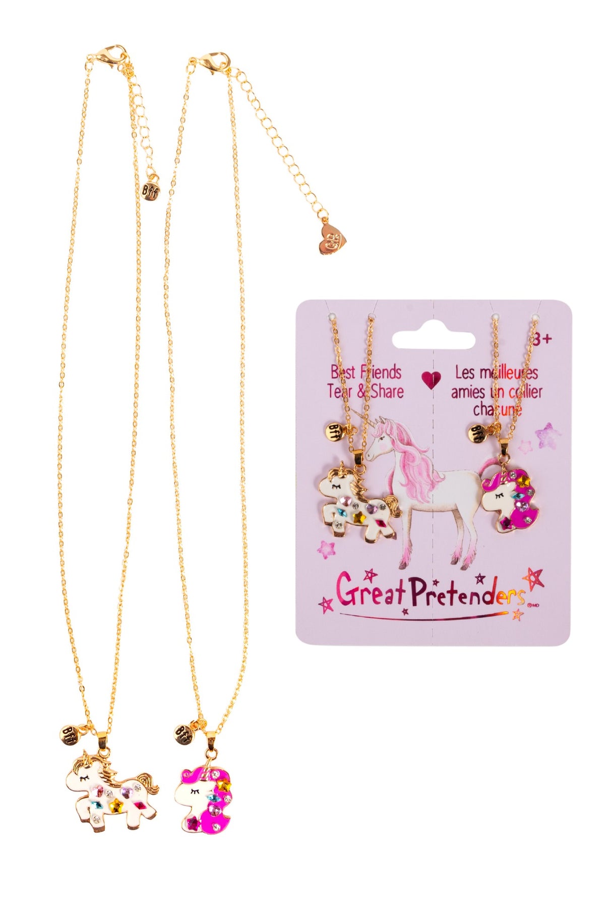 Bejewelled Unicorns Tear & Share Necklaces