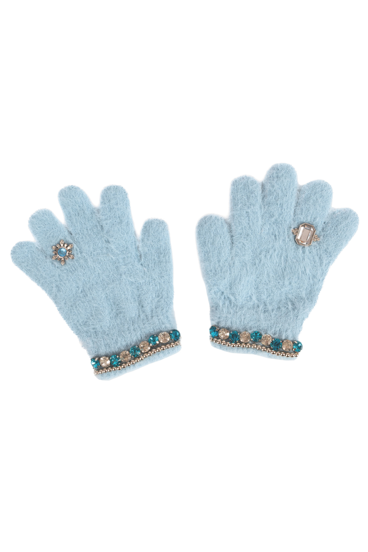Boujee Bijou Gloves, Light Blue