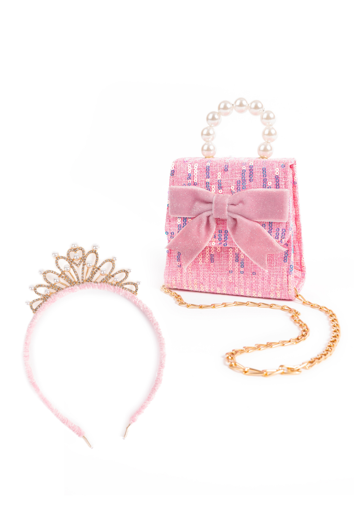 The Mademoiselle Mini Purse with Headband, Pink