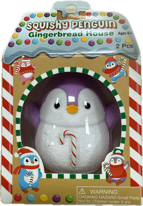 Squishy Penguin Gingerbread House Asst