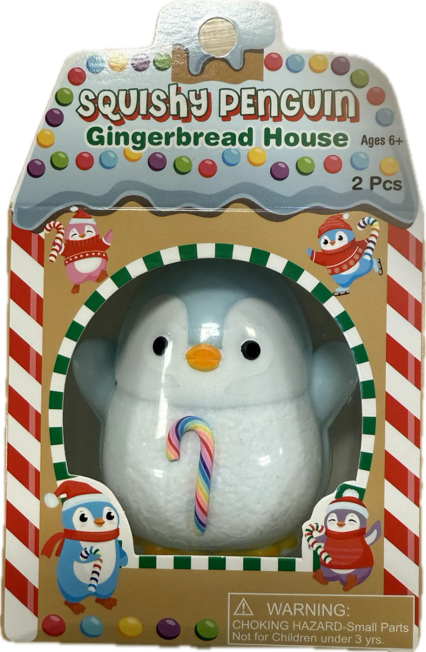 Squishy Penguin Gingerbread House Asst
