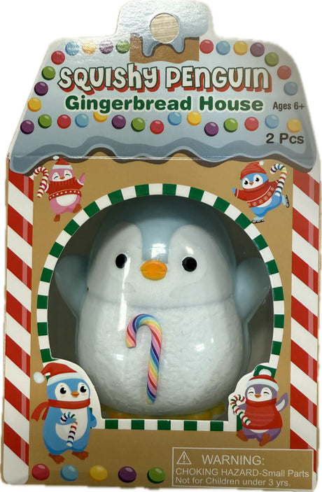 Squishy Penguin Gingerbread House Asst