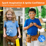 Kids Leather Tool Belt with Safety Goggles