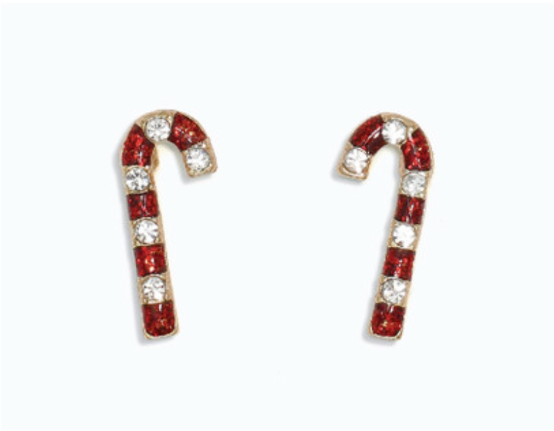 Crystal Candy Canes Earrings