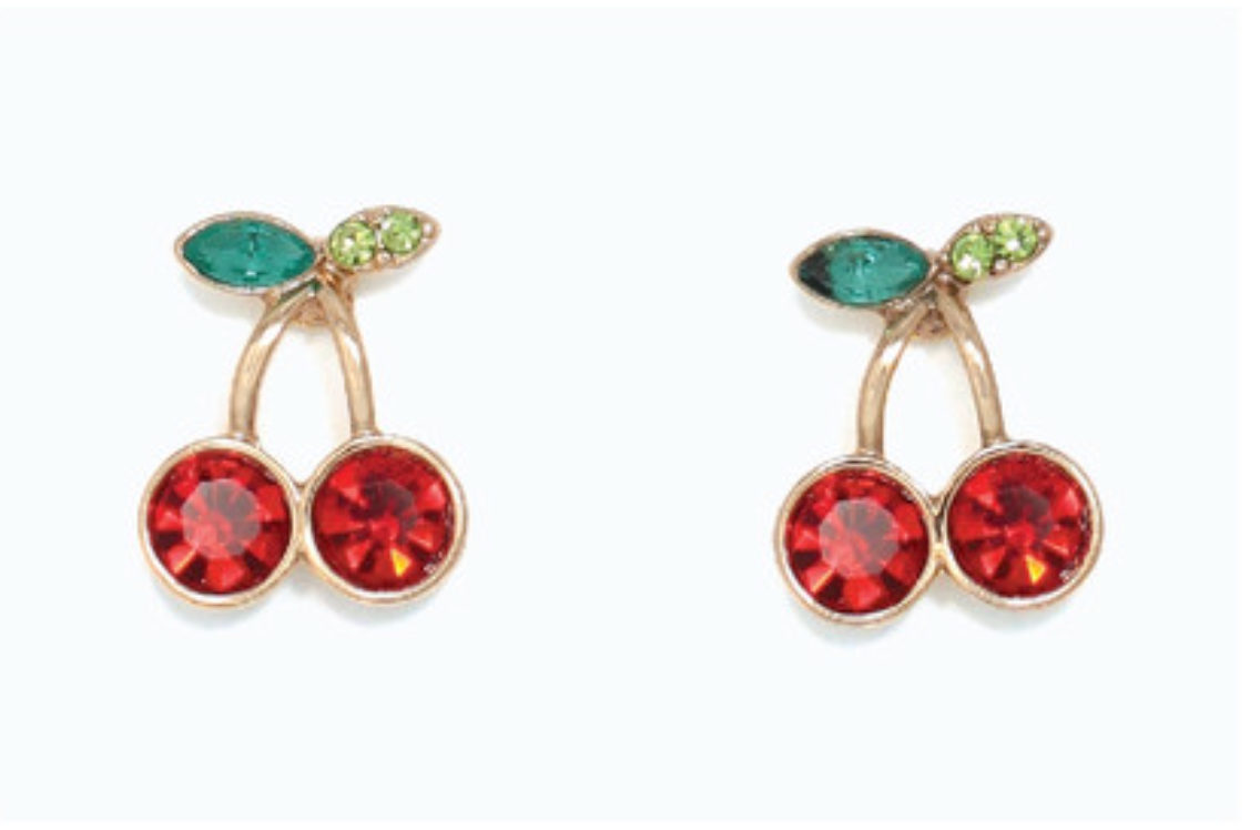 Bright Crystal Cherries Earrings