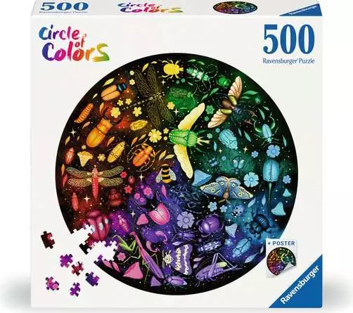 Circle of Colors Insects Round 500 Piece Jigsaw Puzzle