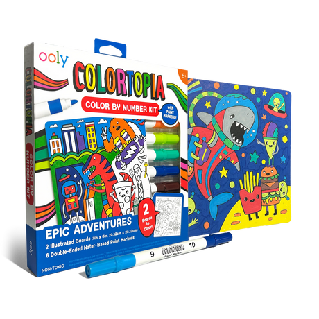 Colortopia Color By Number Paint Marker Kit - Epic Adventures