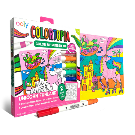 Colortopia Color By Number Paint Marker Kit - Unicorn Funland