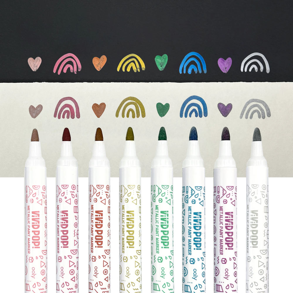 Vivid Pop! 8 Water Based Paint Markers - Metallic