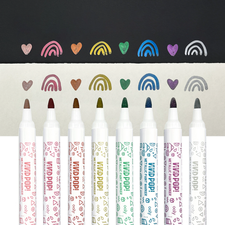 Vivid Pop! 8 Water Based Paint Markers - Metallic