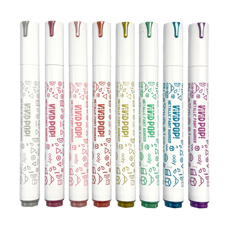Vivid Pop! 8 Water Based Paint Markers - Metallic