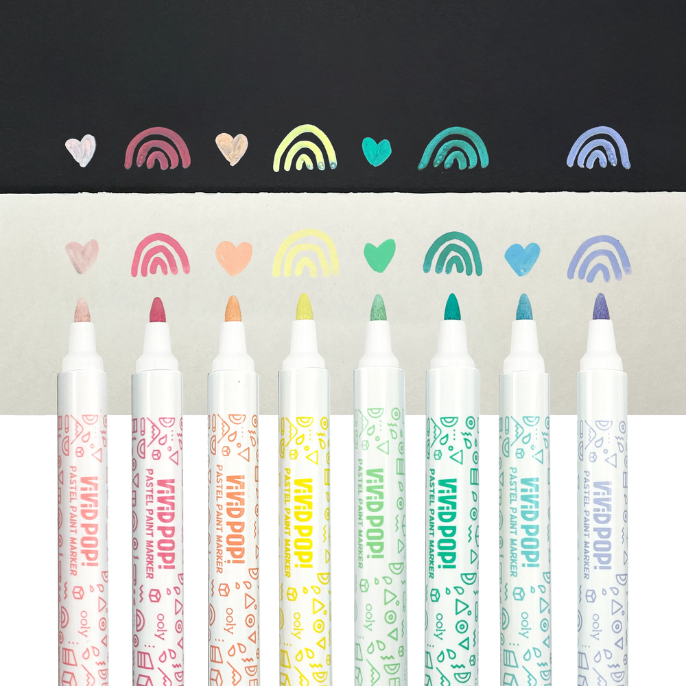 Vivid Pop! 8 Water Based Paint Markers - Pastel