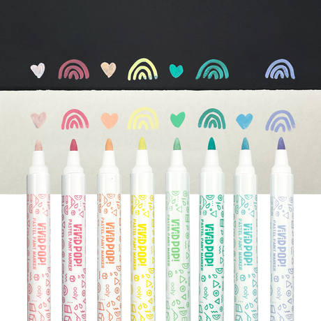 Vivid Pop! 8 Water Based Paint Markers - Pastel