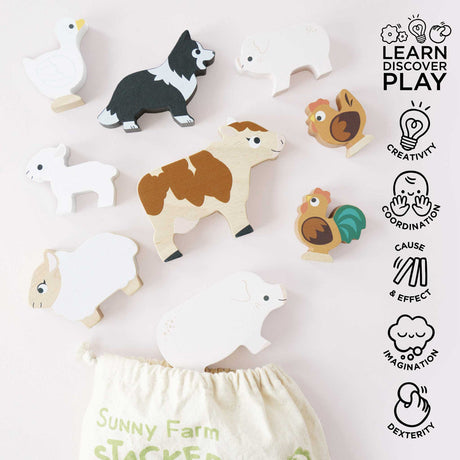 Le Toy Van Sunny Farm Stacker & Bag