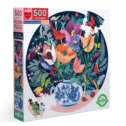Still Life with Flowers 500 Piece Round Puzzle
