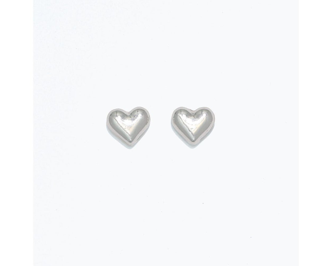 Polished Silver Heart Earrings