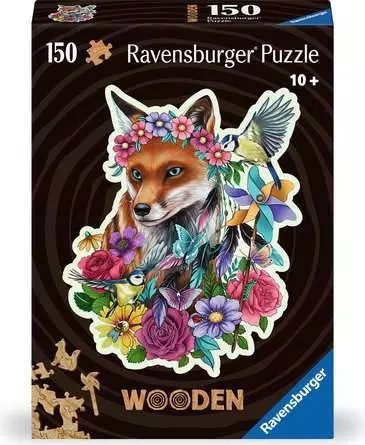 Colorful Fox Wooden Shaped 150 Piece Jigsaw Puzzle